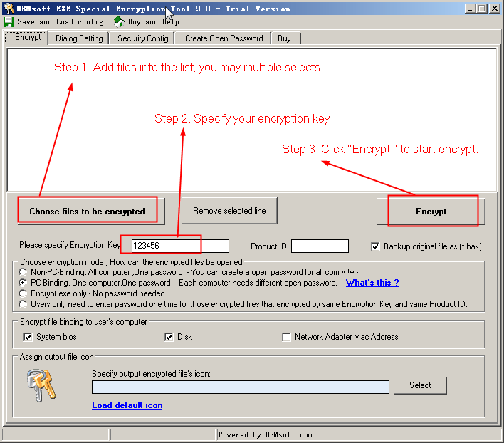 How to encrypt exe files ?