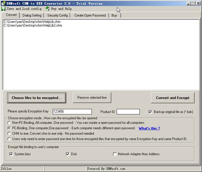 DRMsoft CHM to EXE Converter screenshot