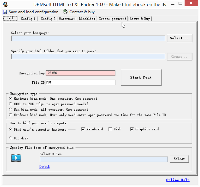 DRMsoft Html to EXE Packer screen shot