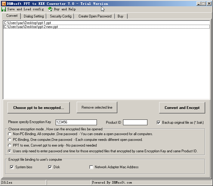 DRMsoft PPT to EXE Converter Screenshot