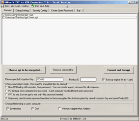 PPT to EXE Converter, Encrypt and convert ppt, pps, pot to exe with password protected